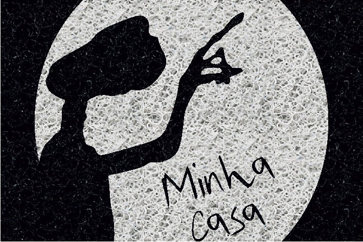 CAPACHO DIVERTIDO MINHA CASA 0,60X0,40 - PRETO