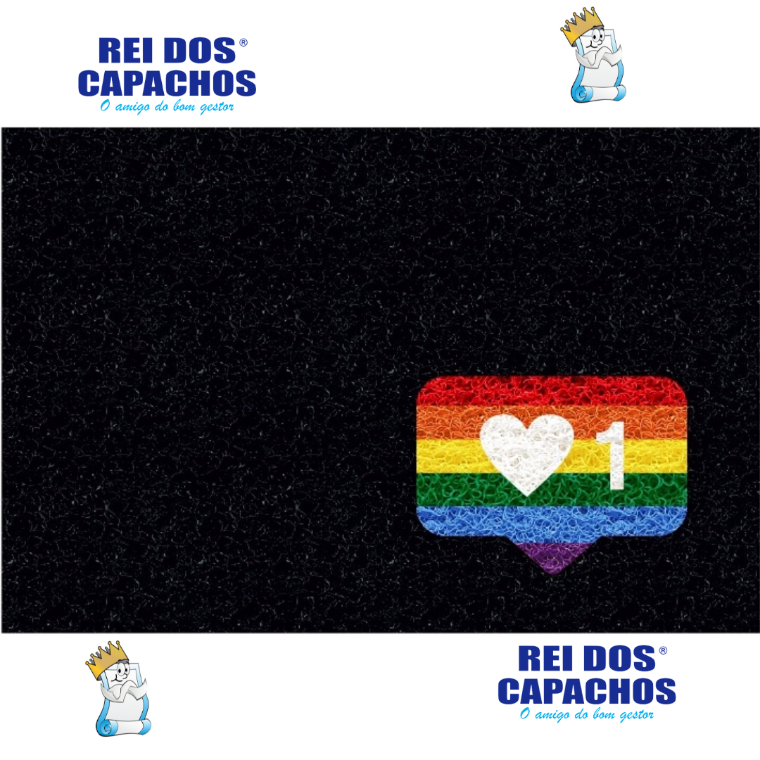 CAPACHO DIVERTIDO LGBT 0,60X0,40 - PRETO